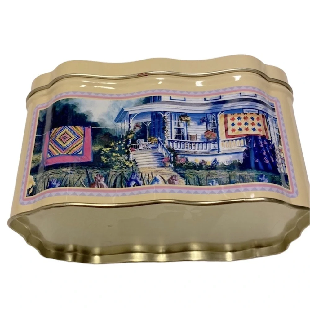 Vintage Diane Phalen Watercolors Grandma’s Treasures tin‎ box lake house …